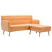 Bank L-vormig 171,5x138x81,5 cm stof oranje