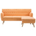 Bank L-vormig 171,5x138x81,5 cm stof oranje