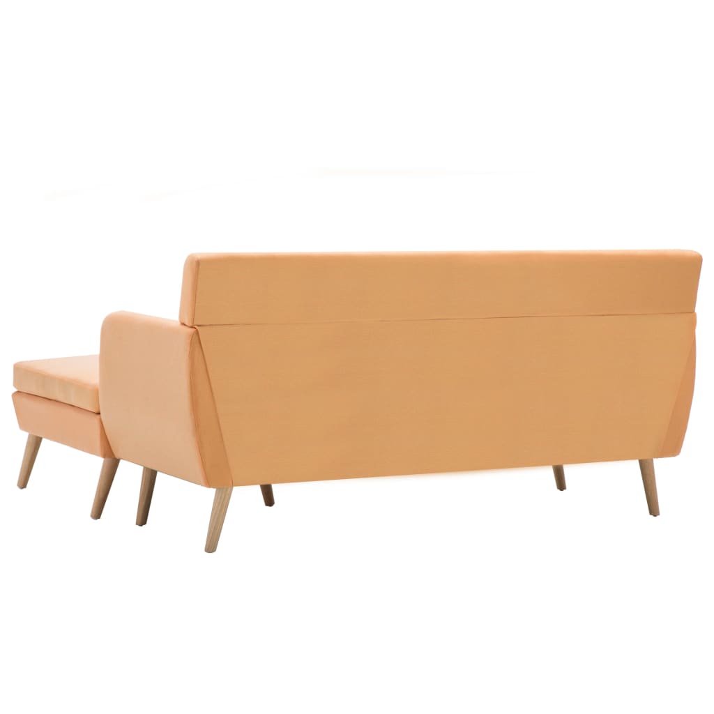 Bank L-vormig 171,5x138x81,5 cm stof oranje