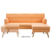 Bank L-vormig 171,5x138x81,5 cm stof oranje