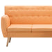 Bank L-vormig 171,5x138x81,5 cm stof oranje