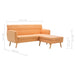 Bank L-vormig 171,5x138x81,5 cm stof oranje