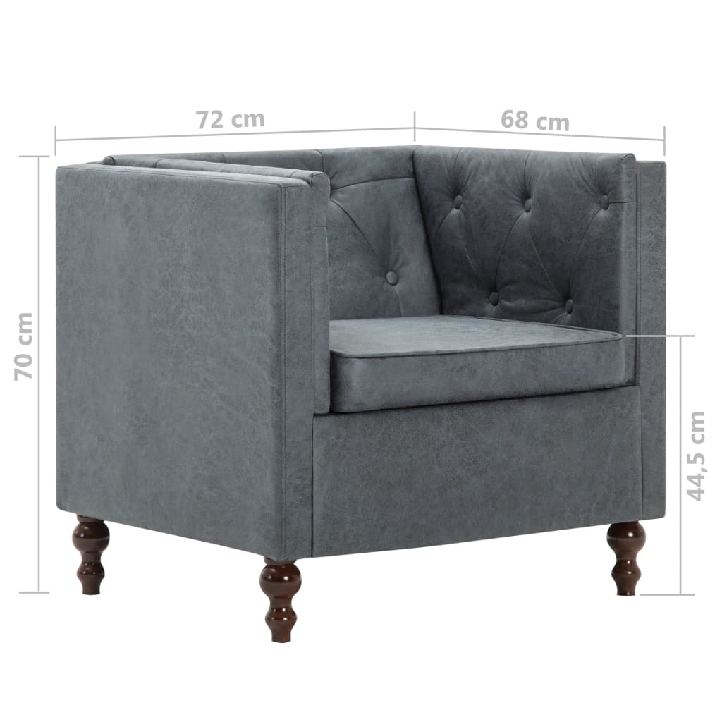 Fauteuil stof grijs