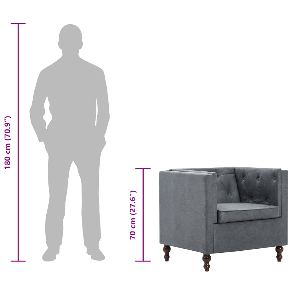 Fauteuil stof grijs