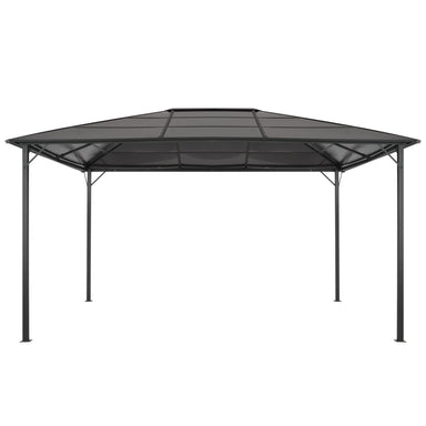 Prieel met dak 4x3x2,6 m aluminium zwart