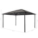Prieel met dak 4x3x2,6 m aluminium zwart