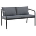 Tuinbank tweezits met kussens aluminium grijs