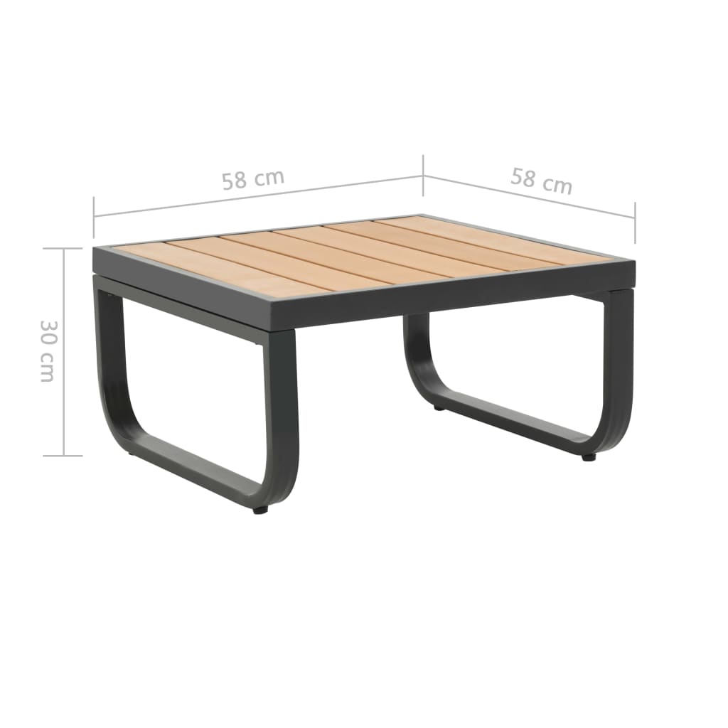 2-delige Tuinhoekbankenset met kussens aluminium HKC