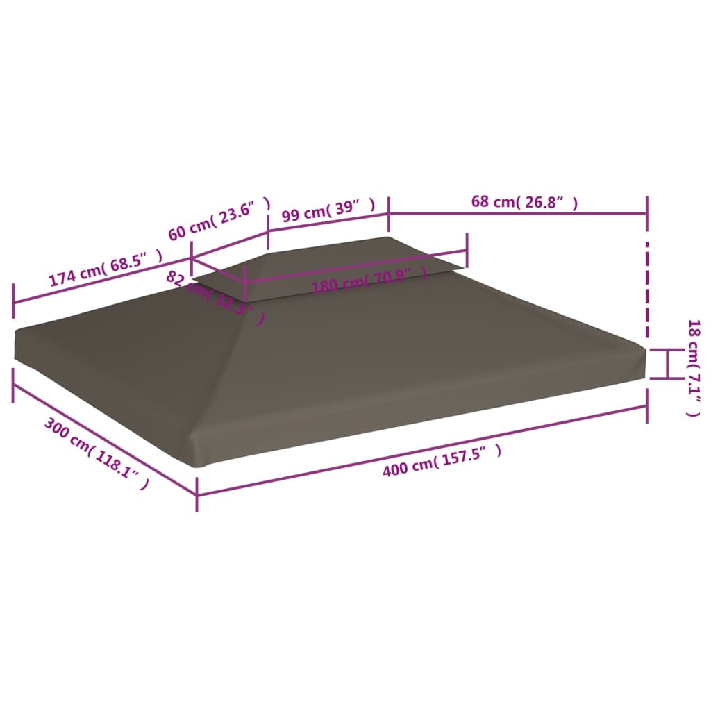 Prieeldak 2-laags 4x3m 310 g/m² taupe