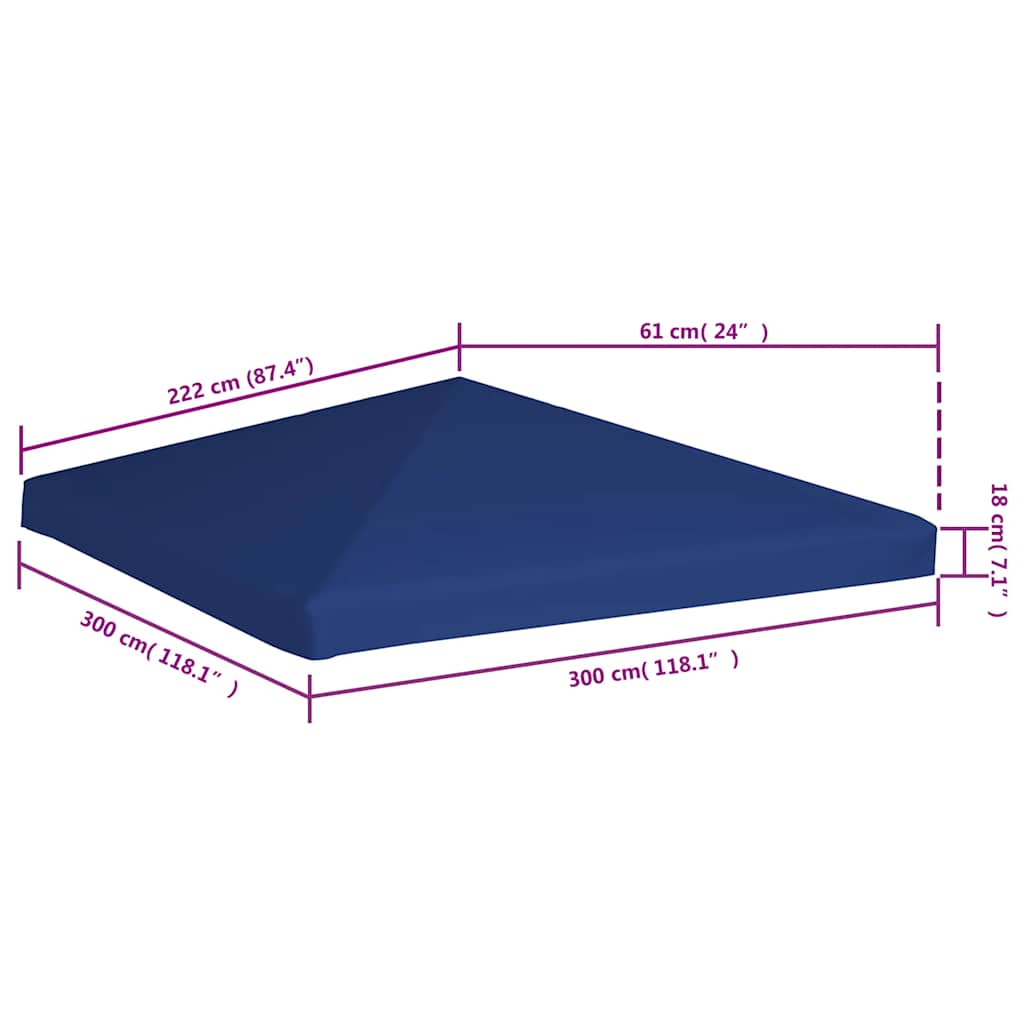 Prieeldak 310 g/m² 3x3 m blauw