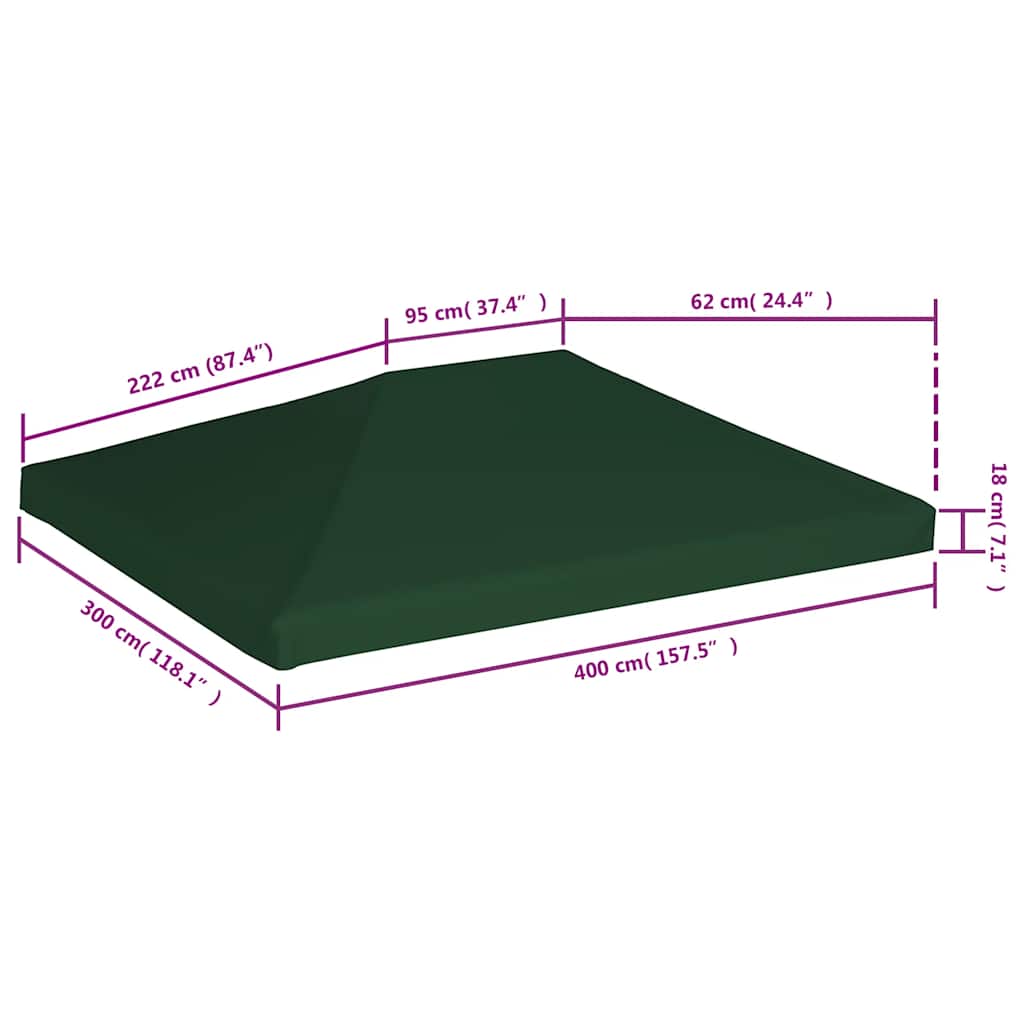 Prieeldak 310 g/m² 4x3 m groen
