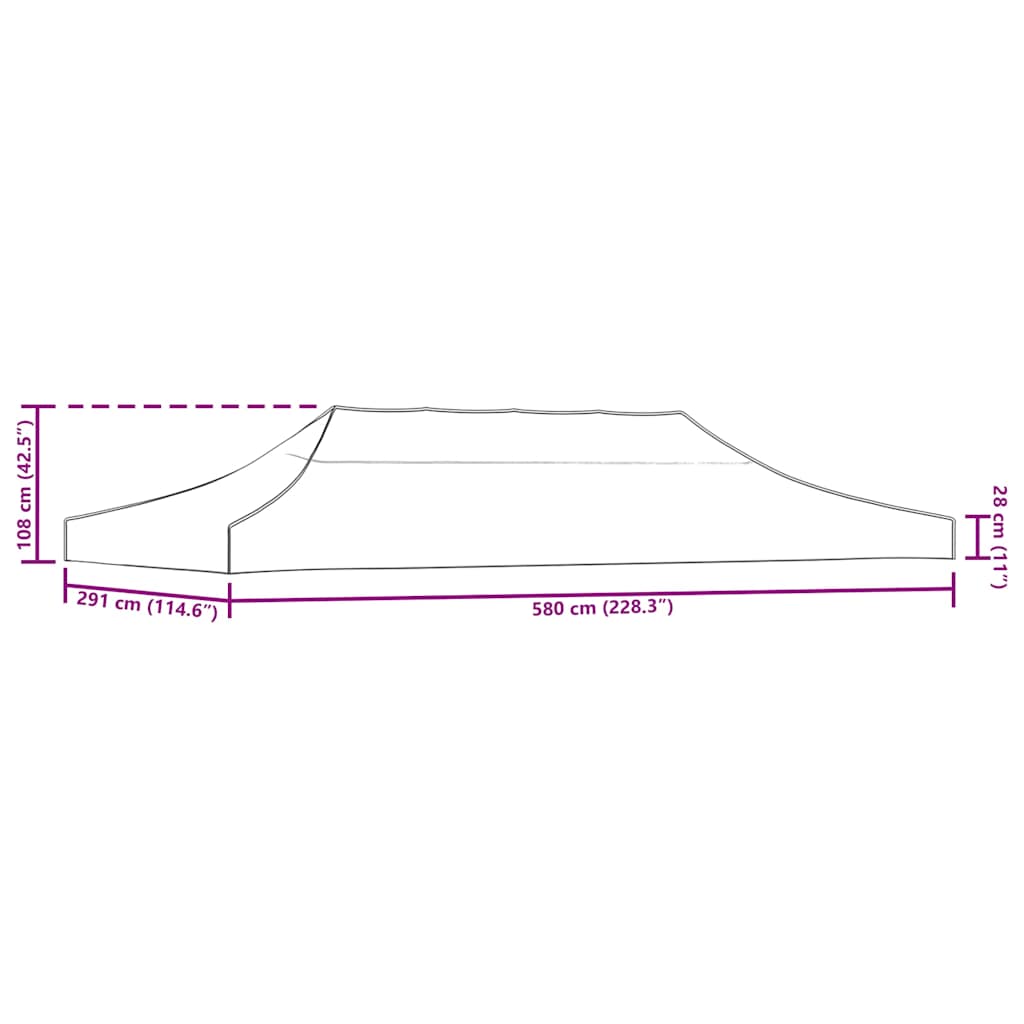 Partytentdak 3x6 m blauw