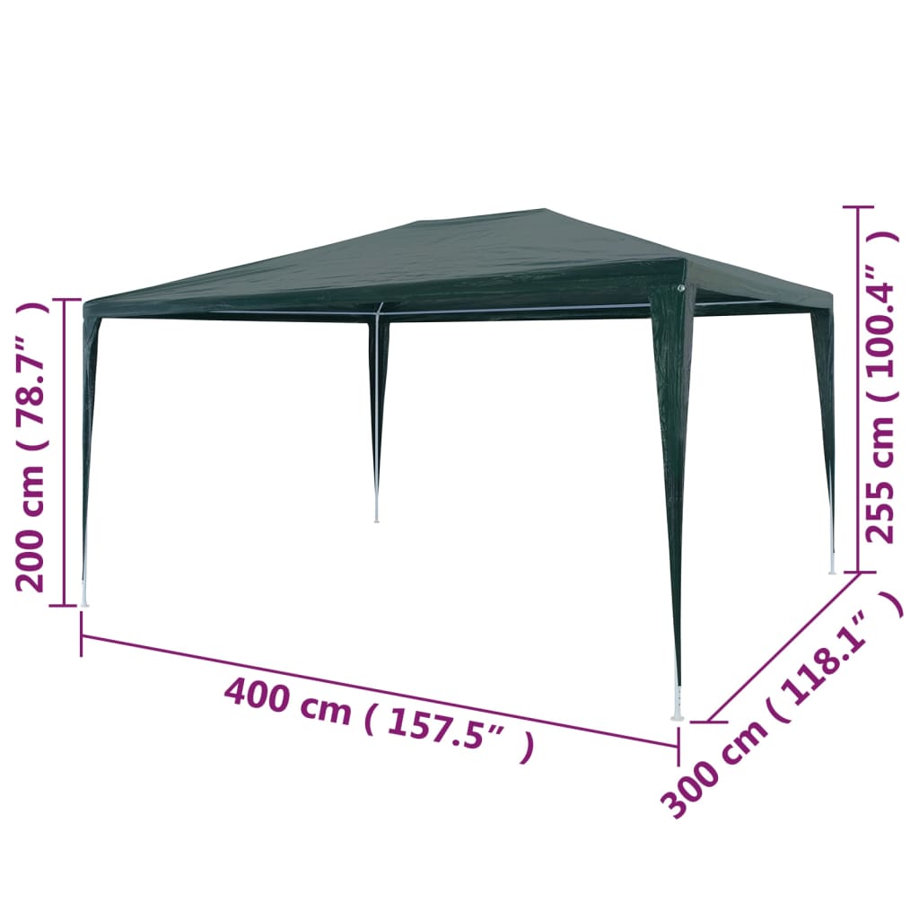 Partytent 3x4 m PE groen