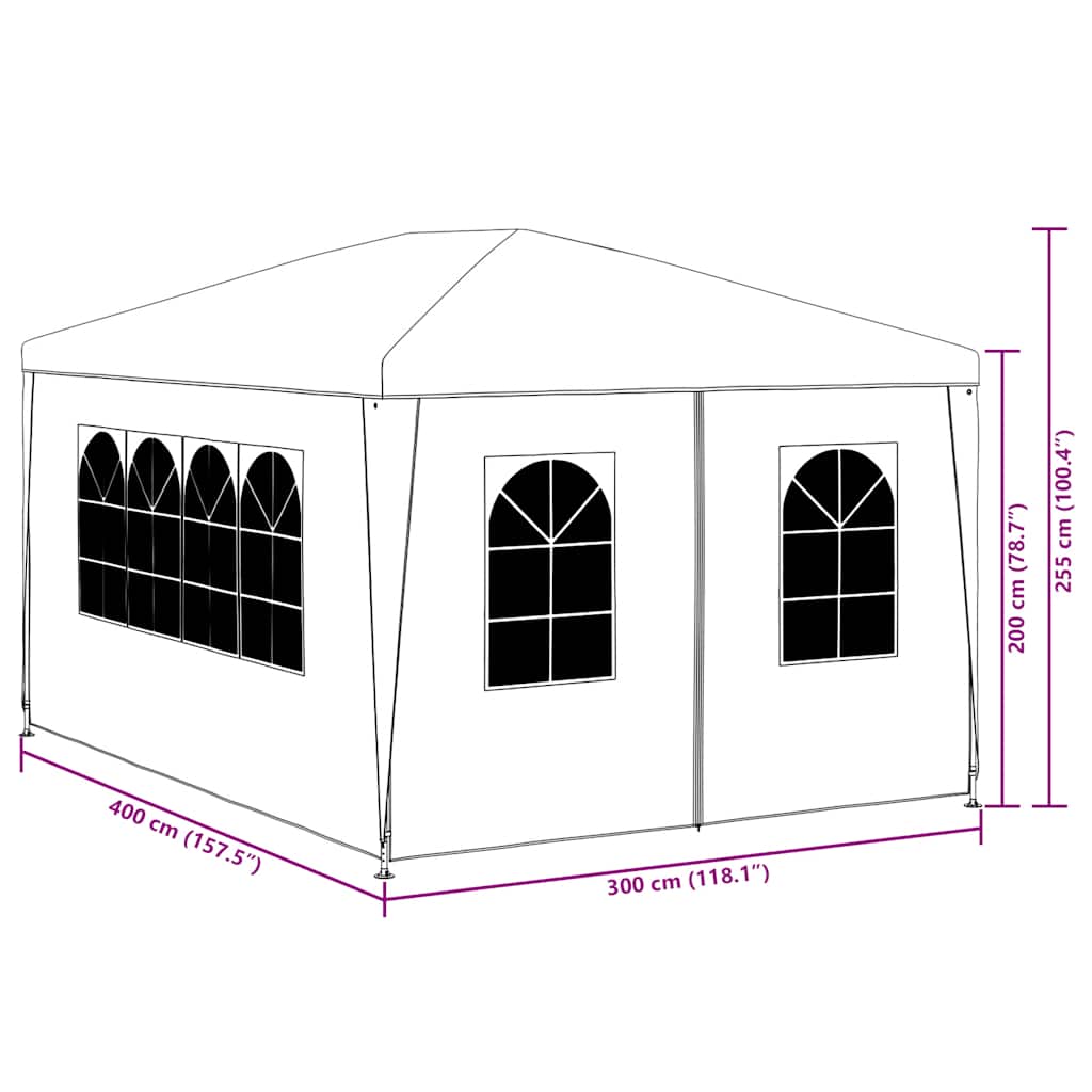 Partytent 3x4 m groen
