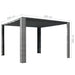 Prieel met dak 300x300x220 cm poly rattan grijs en antraciet