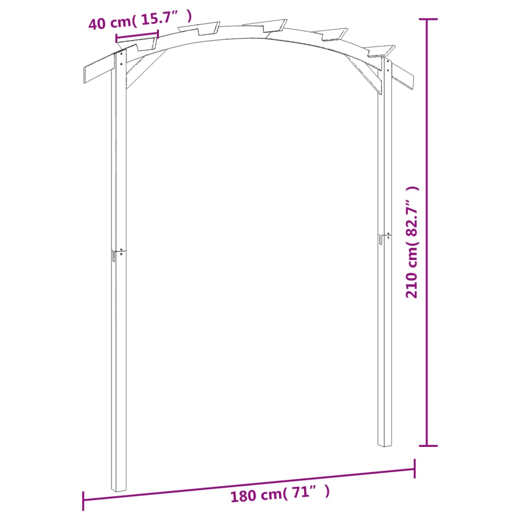Pergola 180x210x40 cm geïmpregneerd grenenhout