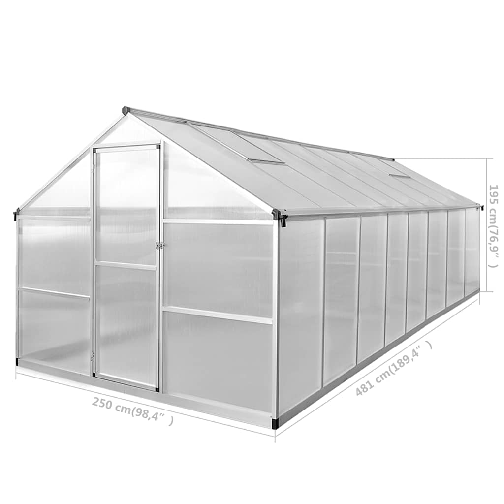 Tuinkas 23,44 m³ 481x250x195 cm aluminium
