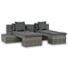 4-delige Loungeset met kussens poly rattan grijs