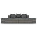 4-delige Loungeset met kussens poly rattan grijs