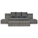 4-delige Loungeset met kussens poly rattan grijs