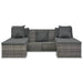 4-delige Loungeset met kussens poly rattan grijs
