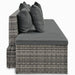 4-delige Loungeset met kussens poly rattan grijs