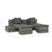 4-delige Loungeset met kussens poly rattan grijs