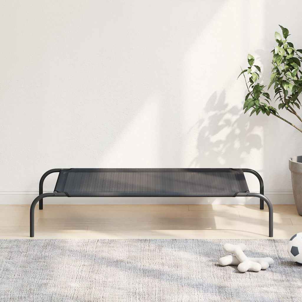 Hondenbed verhoogd L textileen zwart