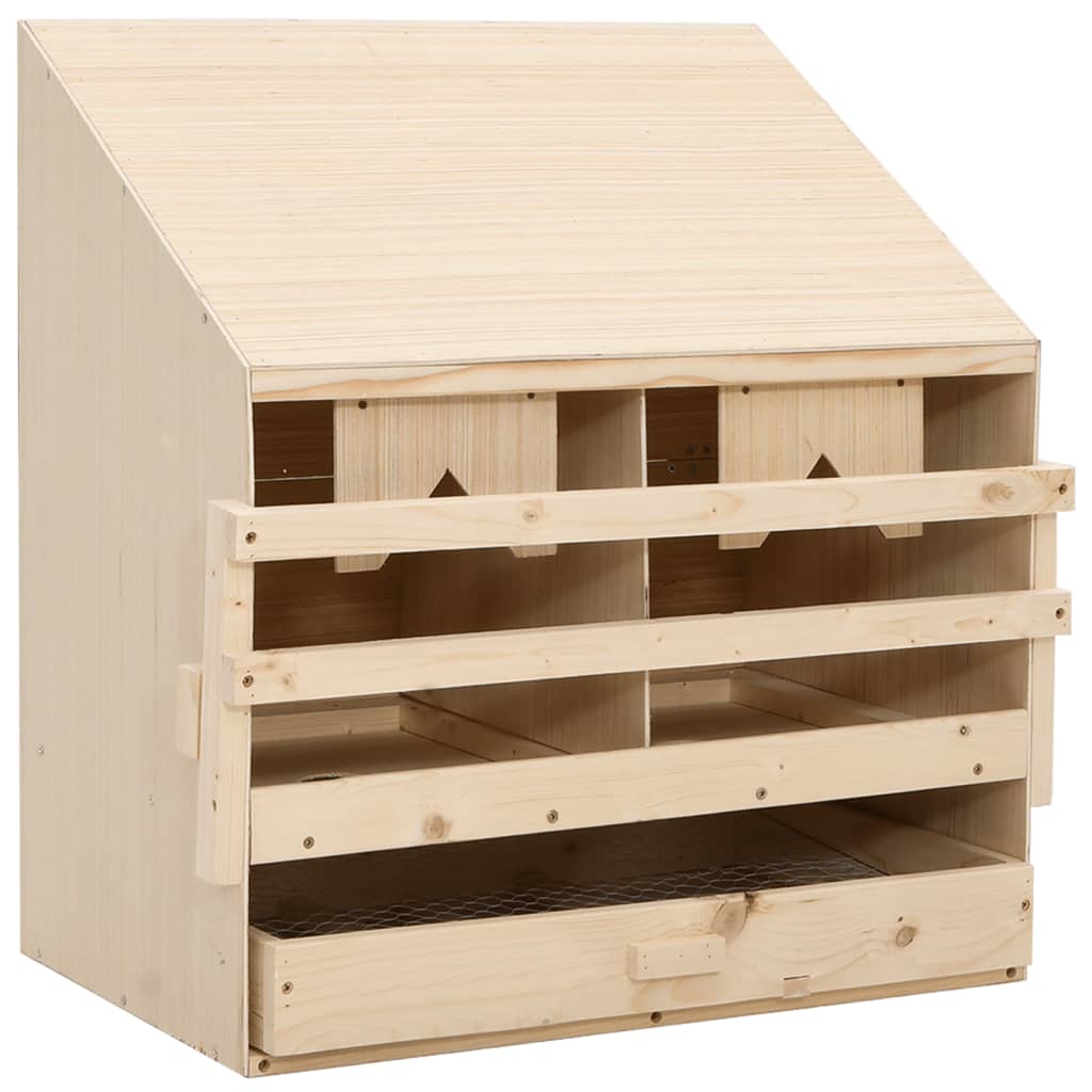 Kippenlegkast 2 compartimenten 63x40x65 cm massief grenenhout