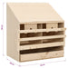 Kippenlegkast 2 compartimenten 63x40x65 cm massief grenenhout