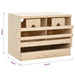Kippenlegkast 2 compartimenten 63x40x45 cm massief grenenhout