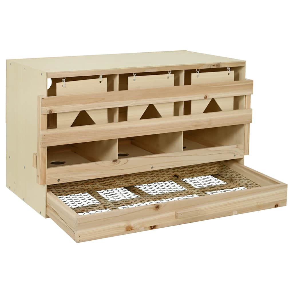 Kippenlegkast 3 compartimenten 96x40x45 cm massief grenenhout
