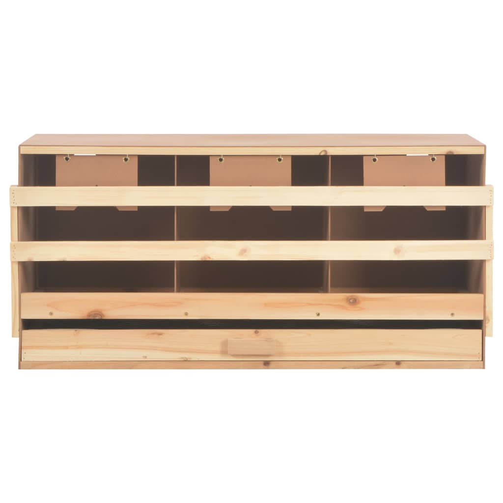 Kippenlegkast 3 compartimenten 96x40x45 cm massief grenenhout