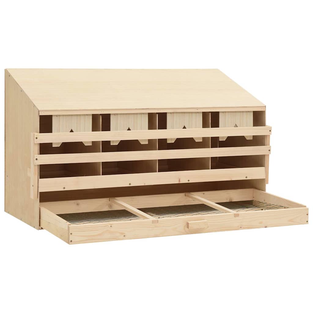 Kippenlegkast 4 compartimenten 106x40x59 cm massief grenenhout