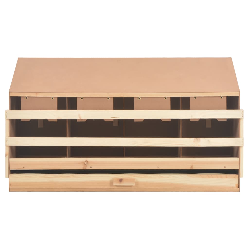 Kippenlegkast 4 compartimenten 106x40x59 cm massief grenenhout