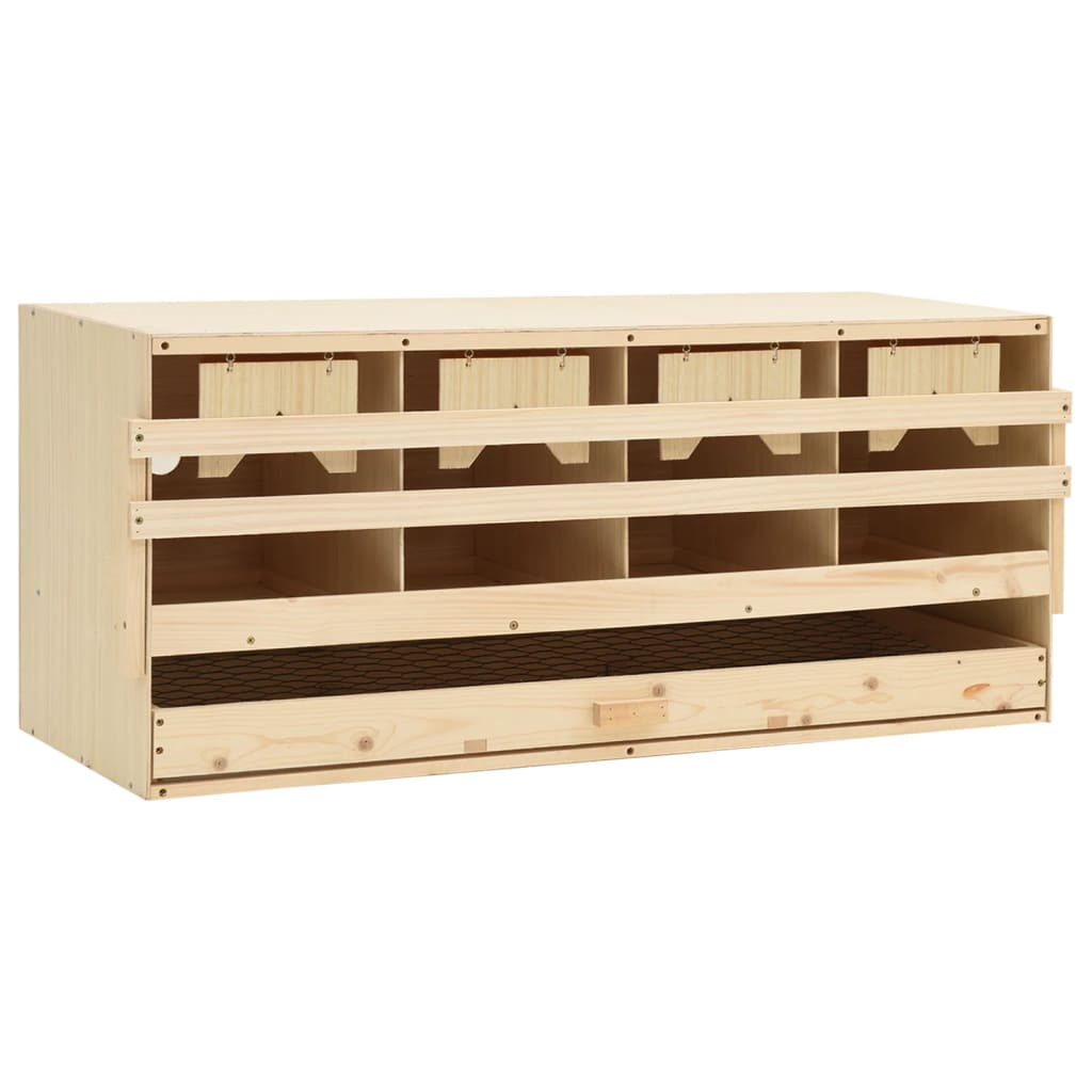 Kippenlegkast 4 compartimenten 106x40x45 cm massief grenenhout