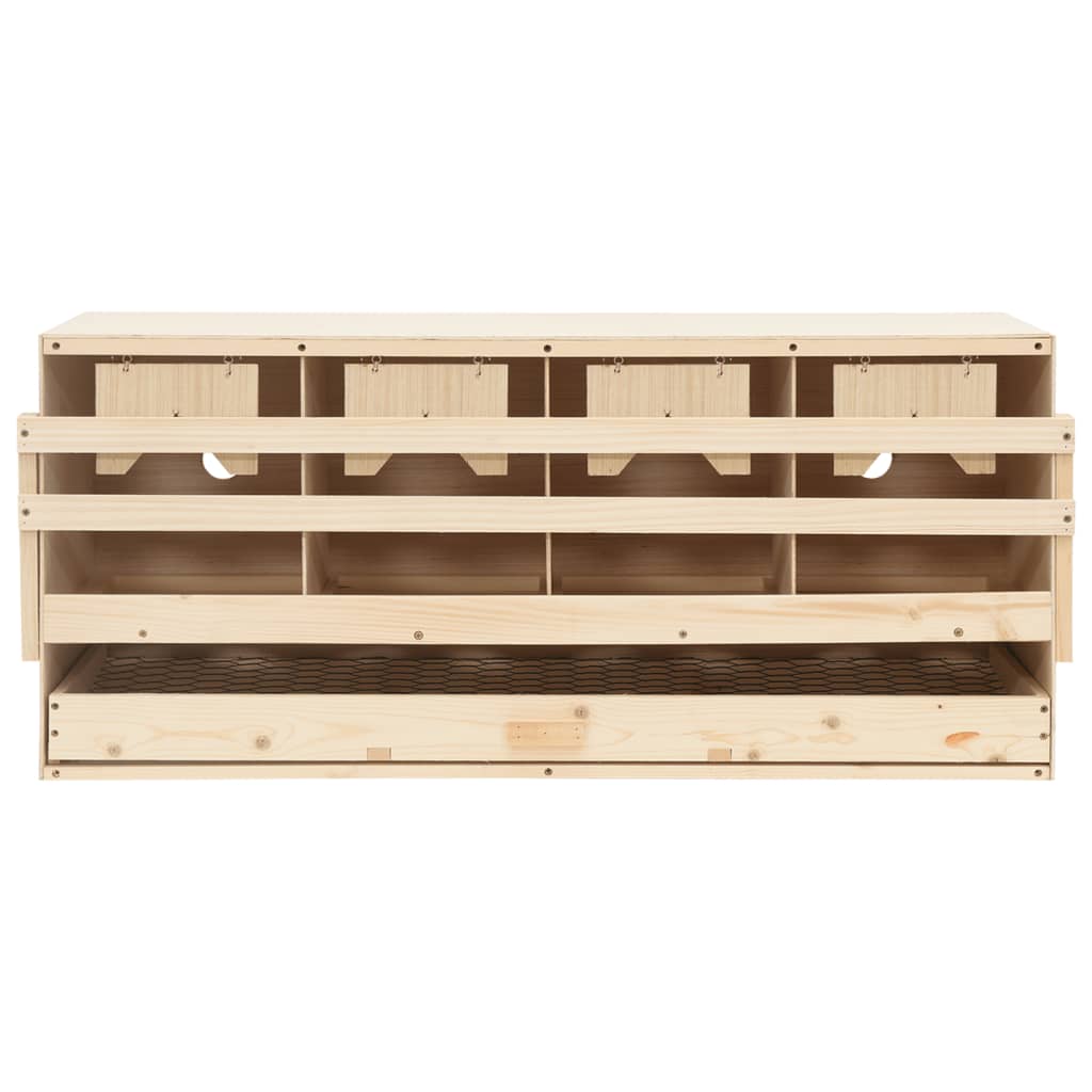 Kippenlegkast 4 compartimenten 106x40x45 cm massief grenenhout