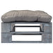 Tuinhocker met grijs kussen pallet hout grijs