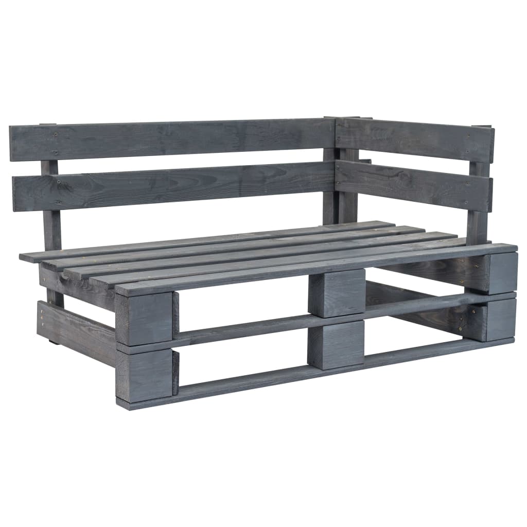 Tuinbank pallet met grijze kussens grenenhout