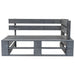 Tuinbank pallet met grijze kussens grenenhout