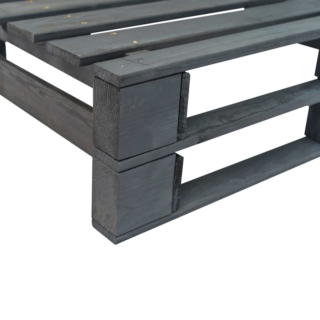Tuinbank pallet met grijze kussens grenenhout