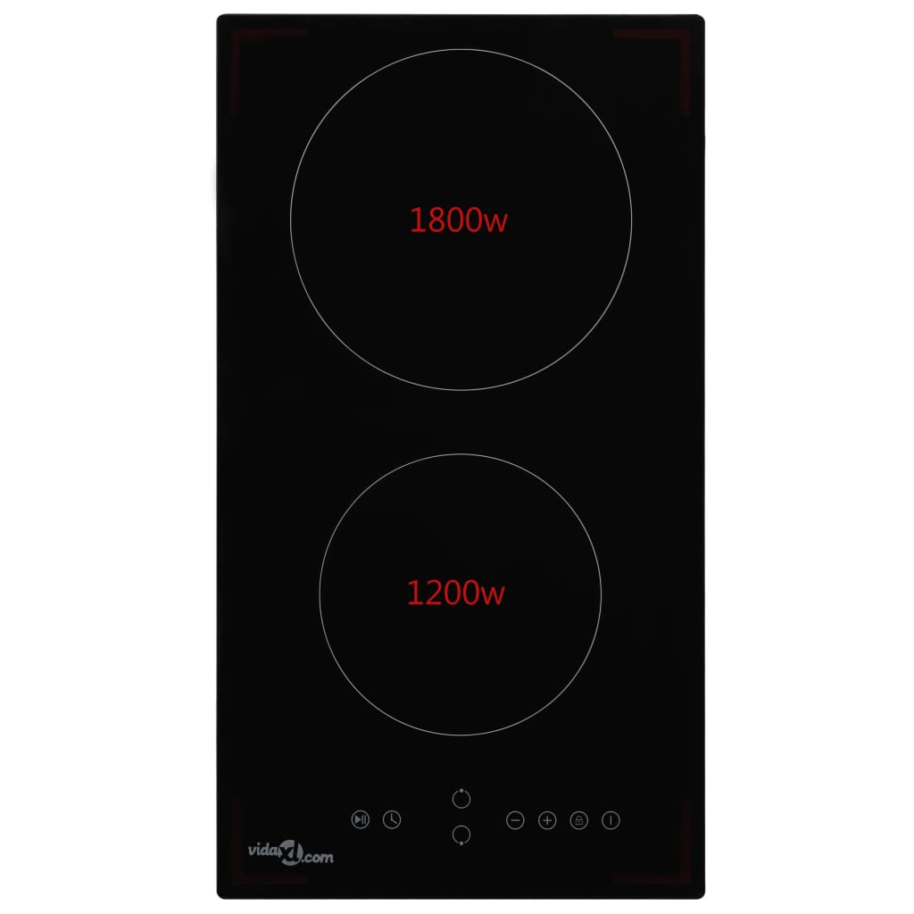 Keramische kookplaat met 2 kookzones aanraakbediening 3000 W