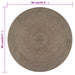 Vloerkleed handgemaakt rond 90 cm jute grijs
