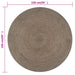 Vloerkleed handgemaakt rond 150 cm jute grijs