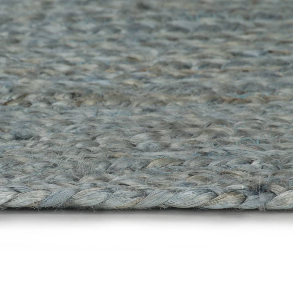 Vloerkleed handgemaakt rond 90 cm jute olijfgroen