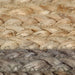 Vloerkleed handgemaakt met grijze rand 120 cm jute