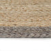 Vloerkleed handgemaakt met grijze rand 150 cm jute