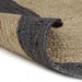 Vloerkleed handgemaakt met donkergrijze rand 90 cm jute
