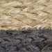 Vloerkleed handgemaakt met donkergrijze rand 90 cm jute