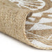 Vloerkleed handgemaakt met witte print 90 cm jute